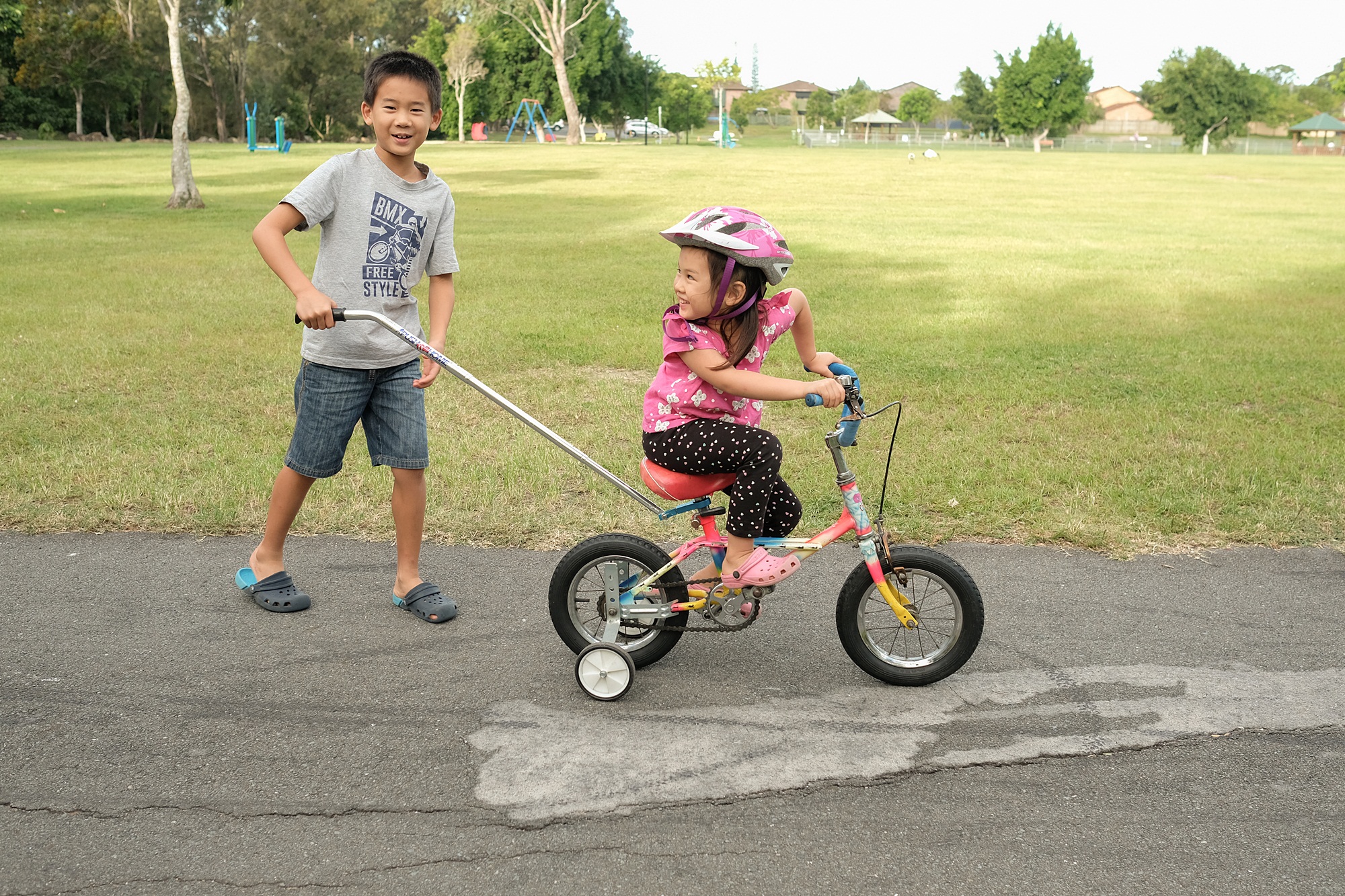 CABINA HOME Bike Parent Handle Non-Slip Kids Practical Starter Training Push Handle Bar Parent Pole Safety Bike Grip Handle for Childs Bike 