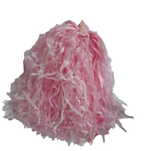 Single pink handlebar pom pom streamer for kids’ bikes